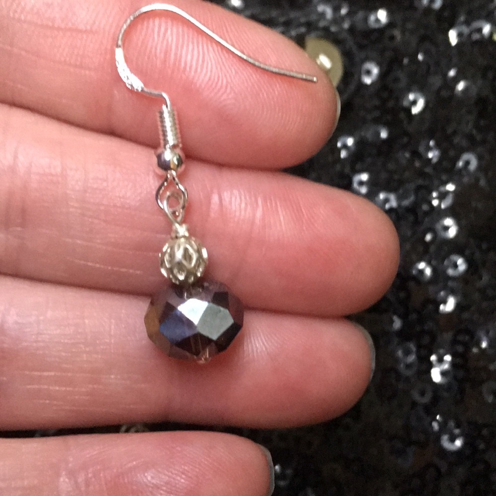 Silver Crystal Earrings artisian Handmade